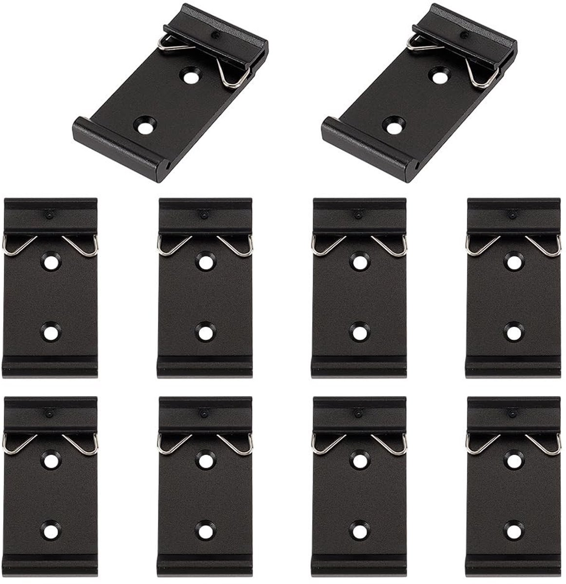 Vt products - DIN-rail klem - Vaste klem 10 stuks - Universele montage clip - Zwart - Aluminiumlegering - Voor relaismontage - Geschikt voor DIN-rail