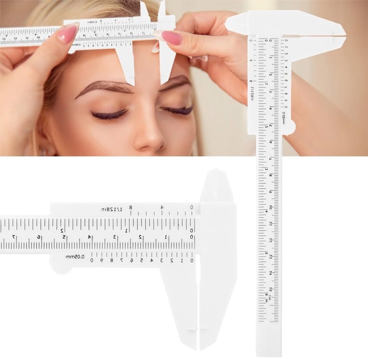 Waterdichte Vernier Caliper voor Permanente Make-up, Precisie Meetinstrument voor Ogen, Lippen en Tatoeages, Ideaal voor Studenten en Professionals