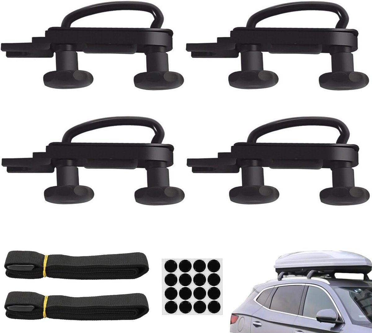 Dakbox Bevestigingsset - Universeel Dakdragerset - Gegalvaniseerd Staal - Anti-slip Rubber - Snelle Montage - Voor Auto, Camper & Reis – foto 6