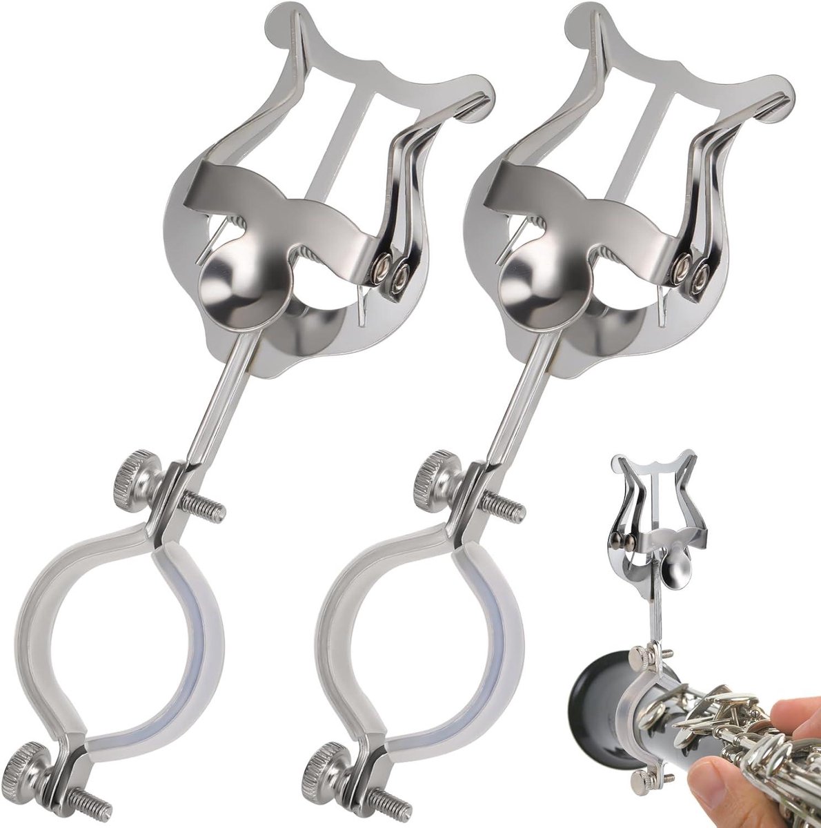 Klarinet Lier - Muziekblad Houder - Muziek Lezen - Verstelbaar Ontwerp - 153 mm - Zilver
