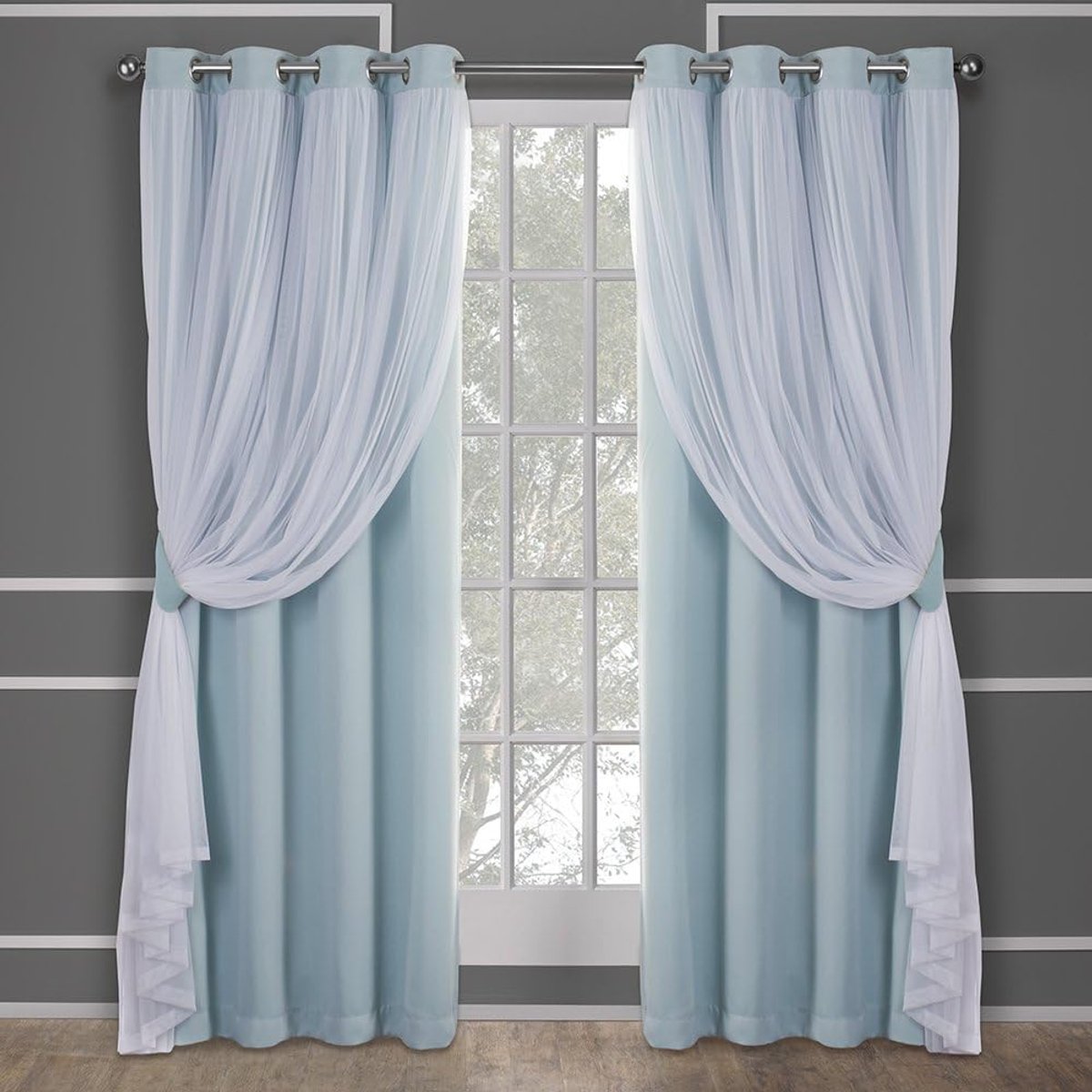 Verduisterende Gordijnen - Raambekleding Panel - Privacy Creëren - Dubbele Laag Structuur - 132 x 213 cm - Aqua