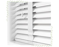 Houten Raamjaloezieën - Horizontale Shutters - Privacy Creëren - Massief Houten Lamellen - 60x110cm - Wit