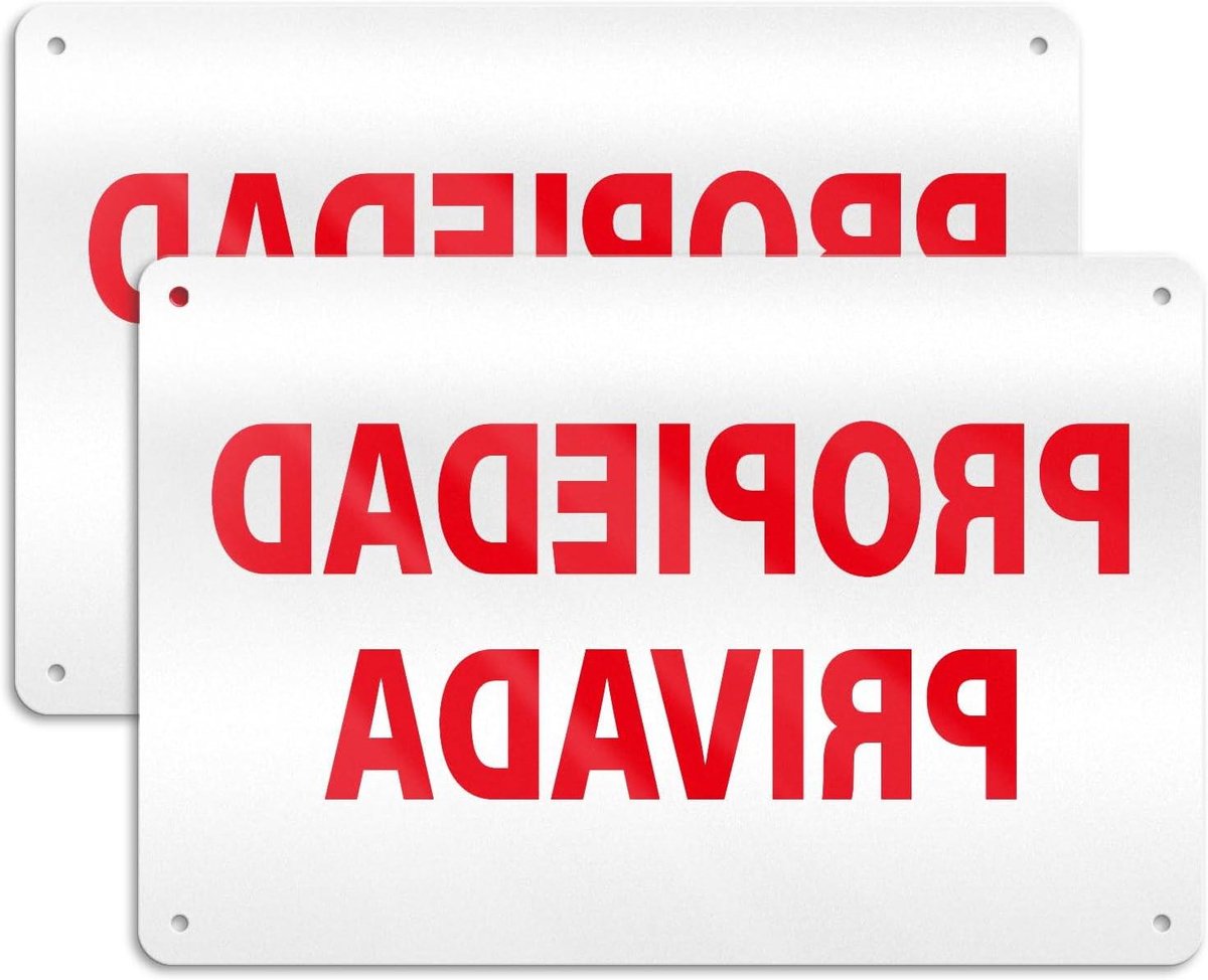 Privé Eigendom Bord - Verboden Toegang Teken - Beveiliging Huis - Waterdicht Aluminium - 30x20 cm - Rood en wit