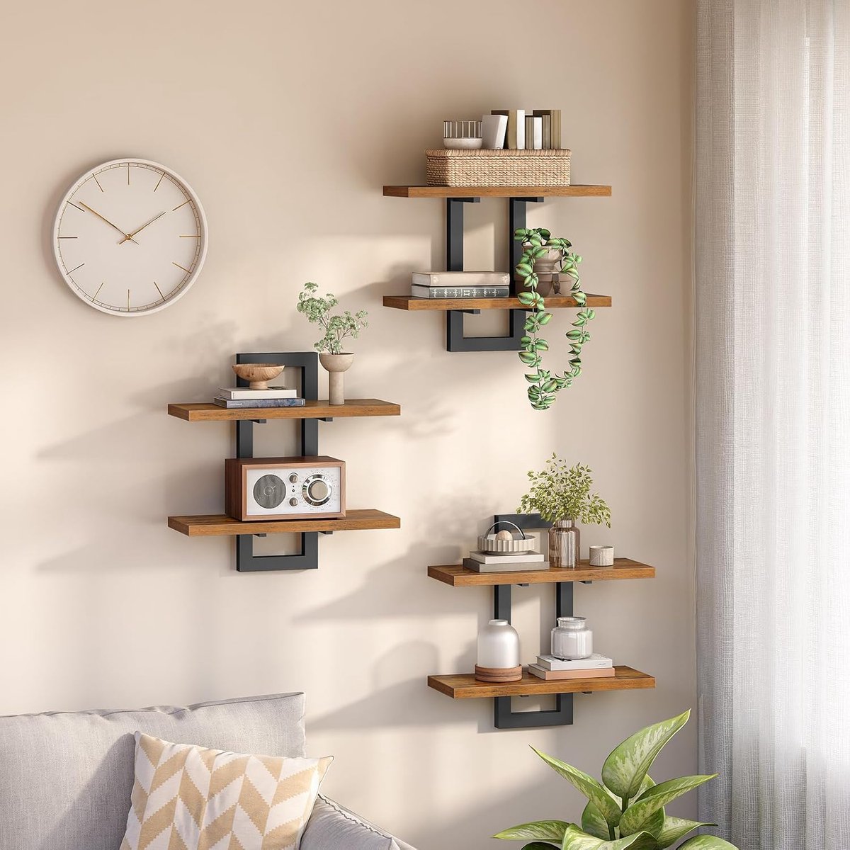 Zwevende wandplank - Wandplank zwevend - Boekenplanken - Industrieel - Wonen - Plank - Dou