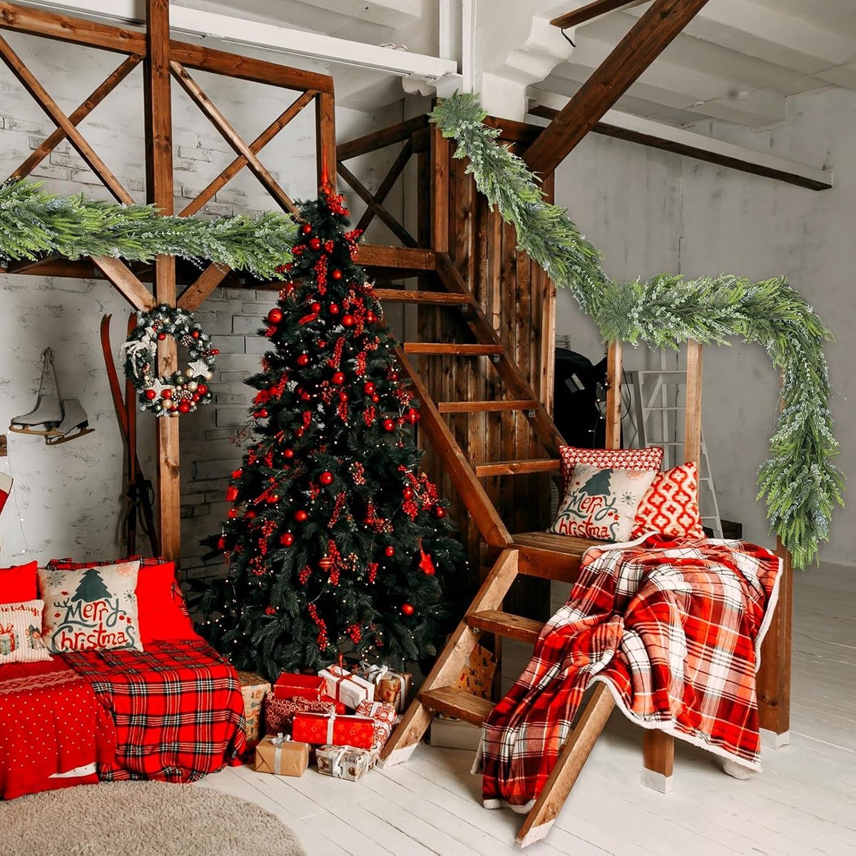 Kerstslinger - Ceder Guirlande - Kerstversiering - Handgemaakt - 274 cm - Groen – foto 3