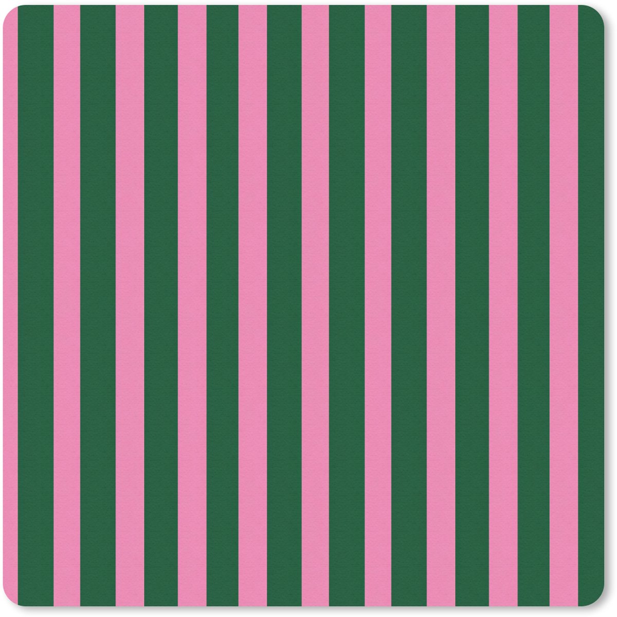 Muismat 20x20 cm - Mousepad Verticale strepen - Groen - Roze - Muismatten
