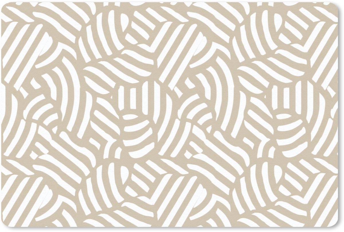Muismat 13x8 cm - Mousepad Abstract - Modern - Beige - Muismatten