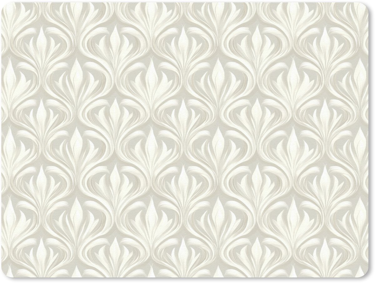 Muismat 12x10 cm - Mousepad Barok - Patroon - Beige - Muismatten