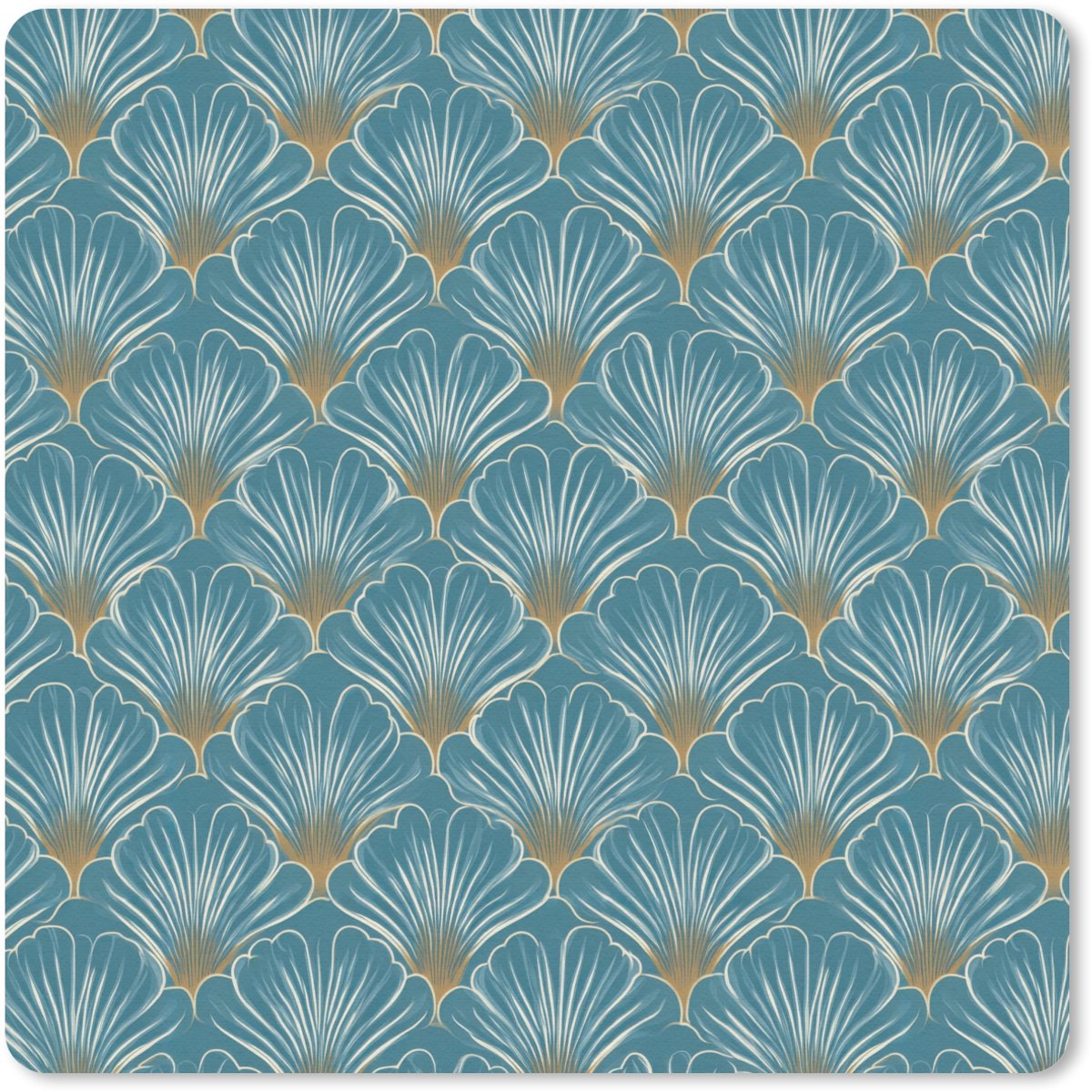 Muismat 30x30 cm - Mousepad Symmetrisch - Patroon - Blauw - Muismatten