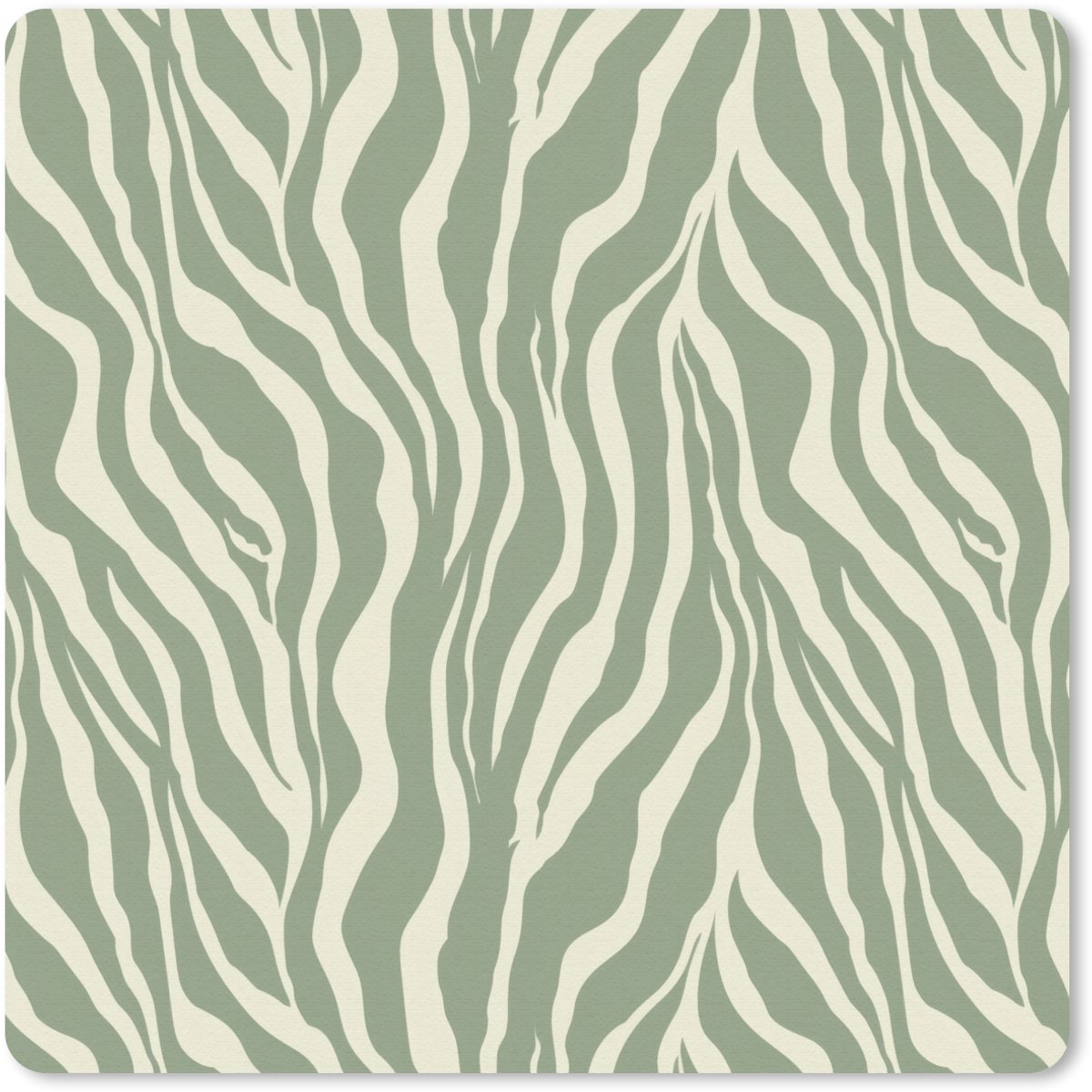 Muismat 30x30 cm - Mousepad Zebra - Motief - Groen - Muismatten