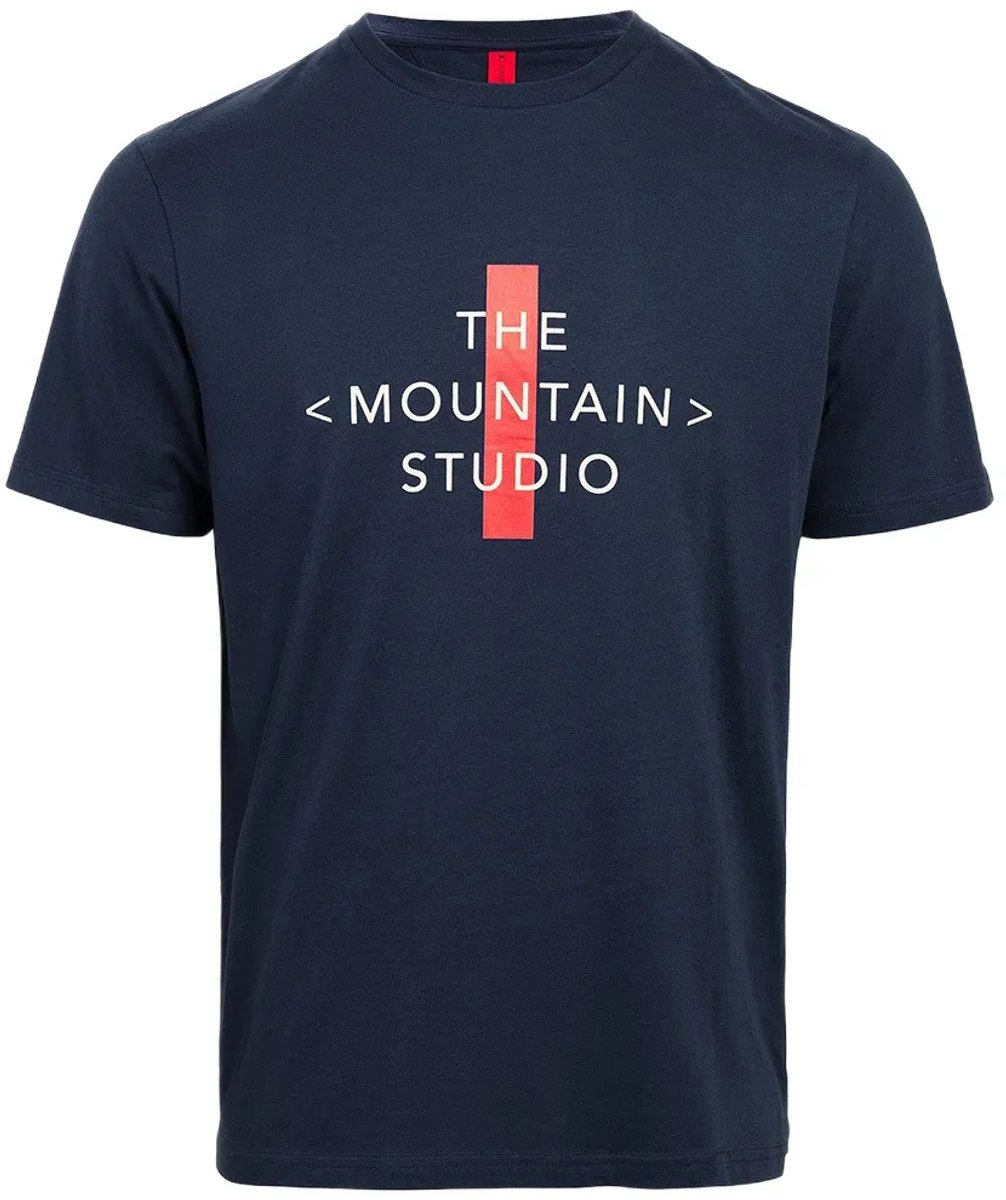 The Mountain Studio Cross Logo T-shirt Met Korte Mouwen Blauw M Man