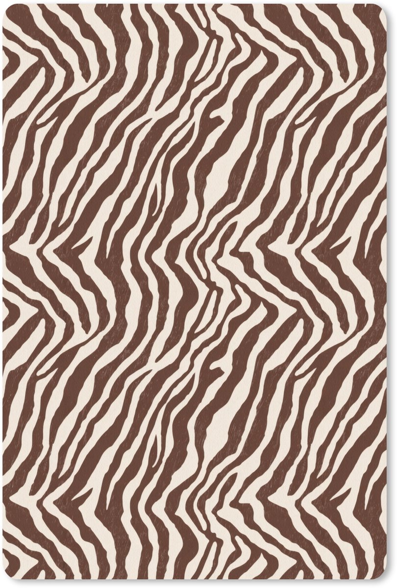 Muismat 13x20 cm - Mousepad Zebra - Patroon - Zwart - Wit - Muismatten