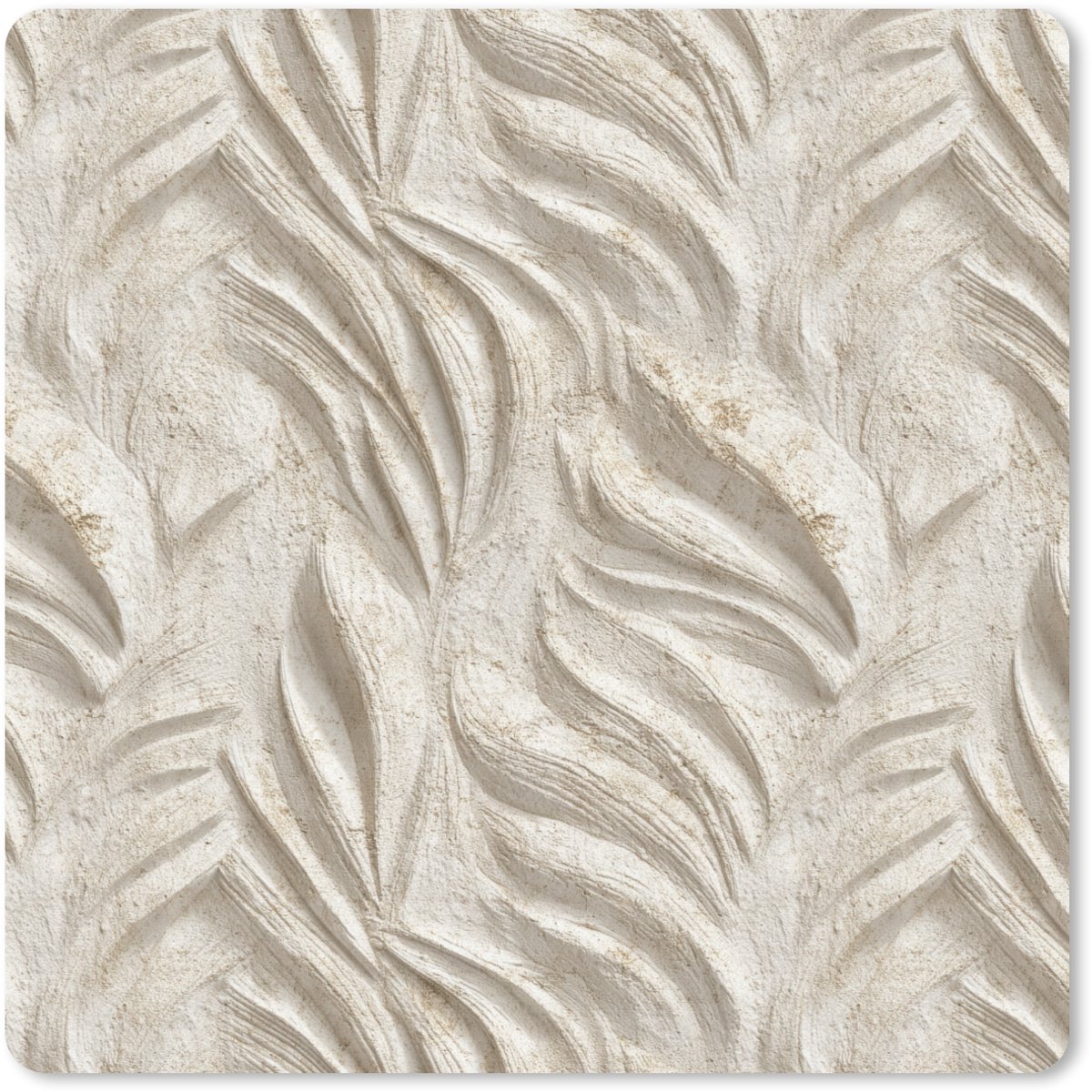 Muismat 30x30 cm - Mousepad Textuur - Reliëf - Beige - Muismatten
