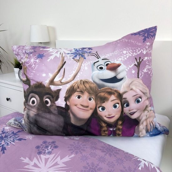Frozen Dekbedovertrek Snowflakes - Eenpersoons - 140 x 200 cm - Katoen van Merkloos — afbeelding 3
