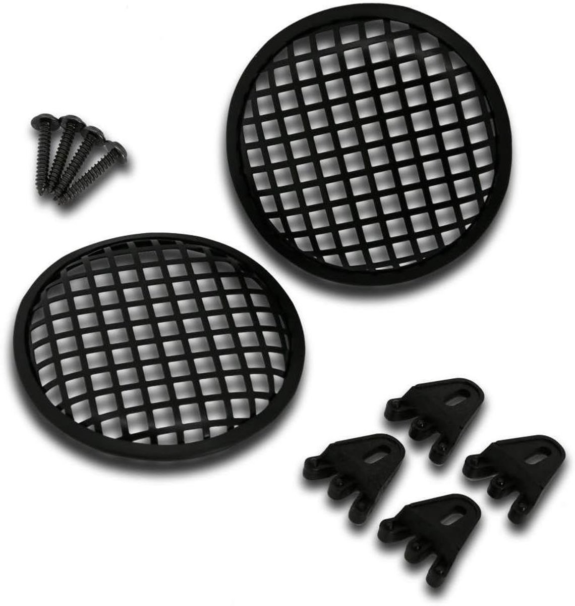 Luidsprekerroosters - Speaker Covers - Speaker Bescherming - Verzonken Montage - 15 cm - Zwart