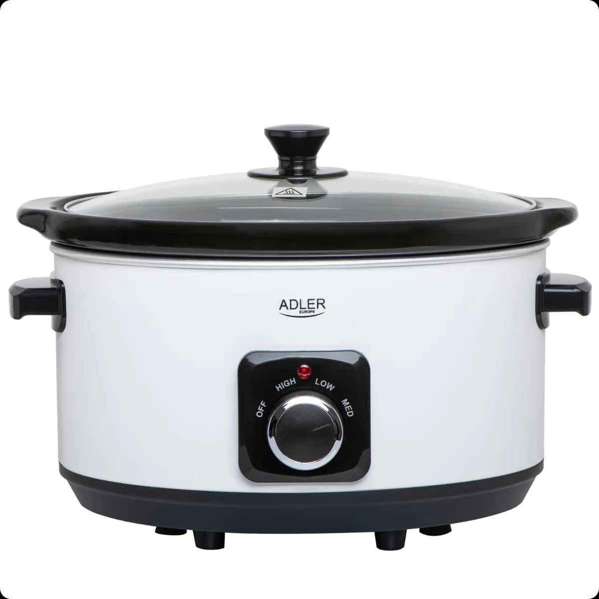 Casa Living Slowcooker - Gezond & Smaakvol koken - Keramische Kom - 3 Warmtestanden - Modern - 5,8 liter - Wit - 36,5x32,4x24,8CM