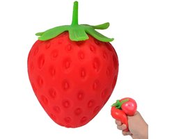 Squishy Aardbei Stressbal - Knijpen Stress Relief Speelgoed - Zintuiglijk Fidget Speelgoed voor Vrouwen Mannen Volwassenen - Verjaardagscadeaus - Gefeest Decoratie Gunsten