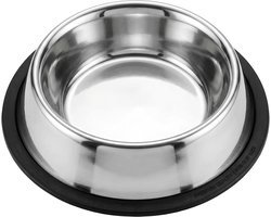OLOEY Roestvrijstalen anti-kantelbak voor honden–Robuuste-morsbestendige hondenbak met afneembare rubberen voet–Duurzame-8oz
