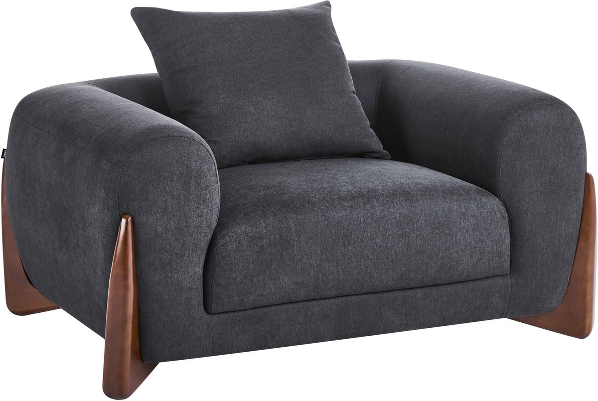 Beliani VINLIDEN - Fauteuil - Zwart - Polyester