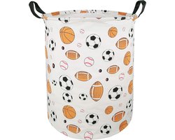 Ronde Basketbal Voetbal Wasmand Cadeau Opbergmand - Kledingopbergmand - Plankmand met Handvatten voor Kamerdecoratie (Bollen)