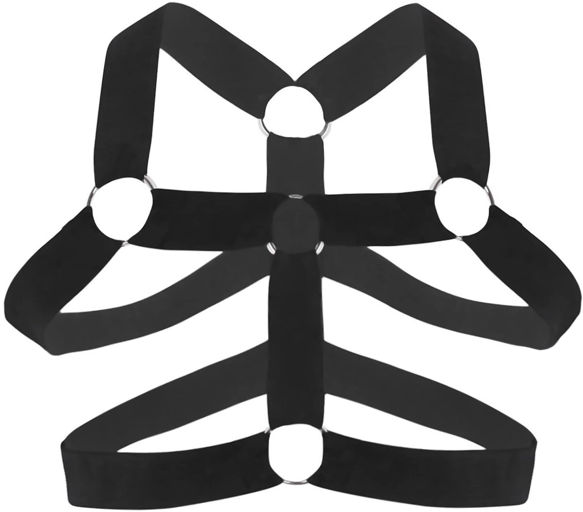 Heren Jarretellegordel Nylon Elastisch – Zwart Eén Maat – Sexy Clubstyle, Fitness & Borstlift Banden-OUTARO