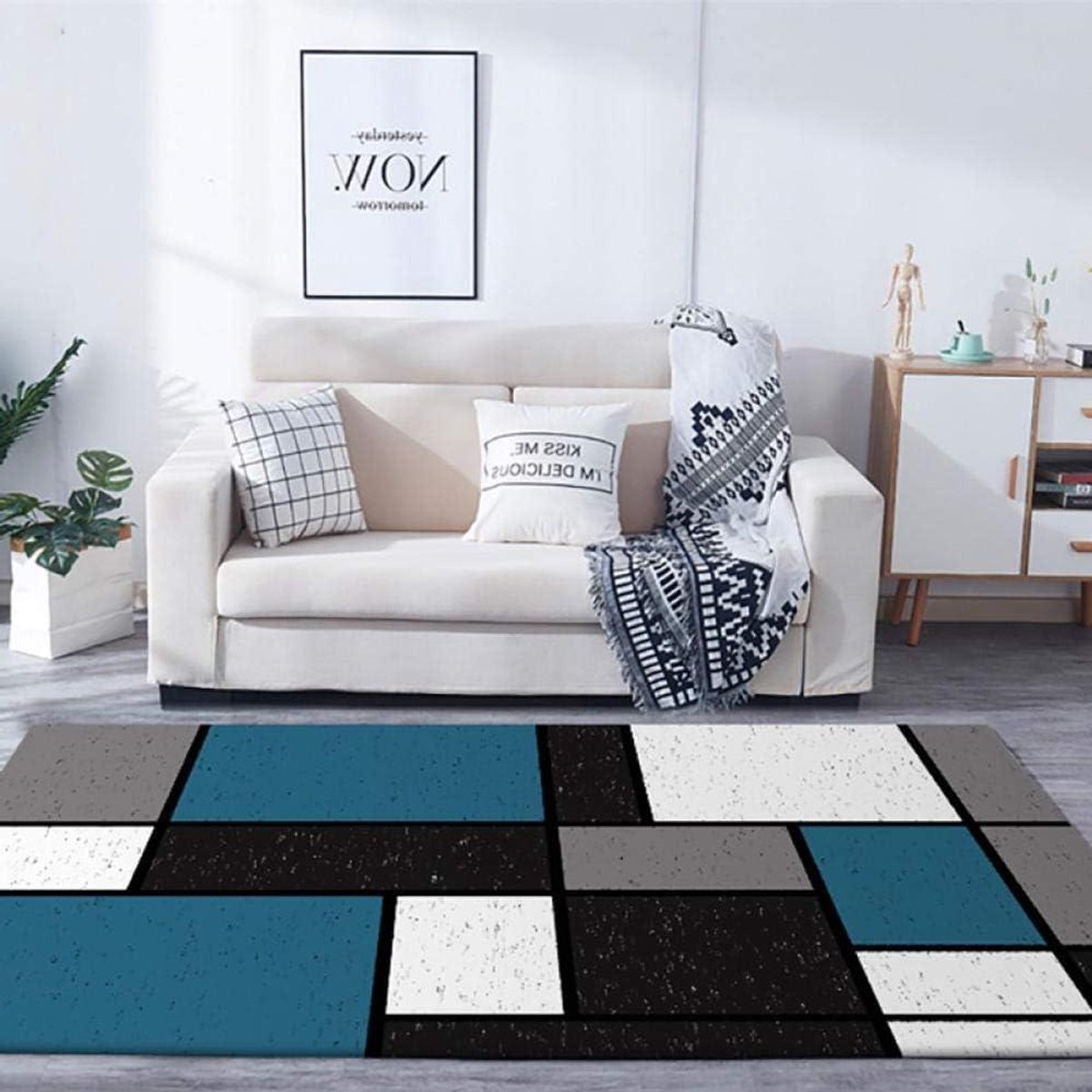 Vloerkleed Vierkant - Moderne Vloerbedekking - Woonkamer Decoratie - Vlekbestendig Ontwerp