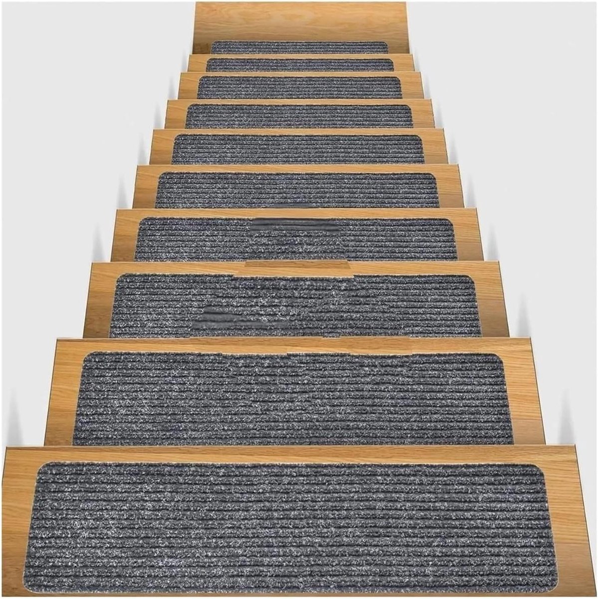 Zelfklevende Tapijttegels - Traptrede Matten - Veilige Trap - Antislip Oppervlak - 10 Stuk