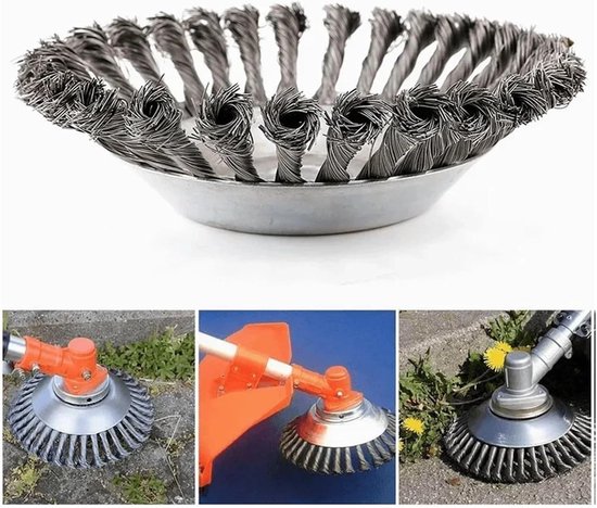 Geschikt voor 6 inch onkruidtrimmer-opzetstukken, stalen draad roterende bosmaaier-trimmerkop, onkruidmes, universele adapterkits, lichtgewicht tuinmaaier, mos, gras, roestverwijdering, zilver van Merkloos	 — afbeelding 3