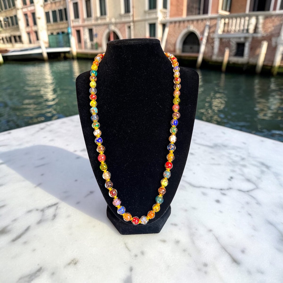 Corte Murrina - Halsketting - Murano glas - 60cm - Palermo - Multicolor - Exclusief bij Bella Murano