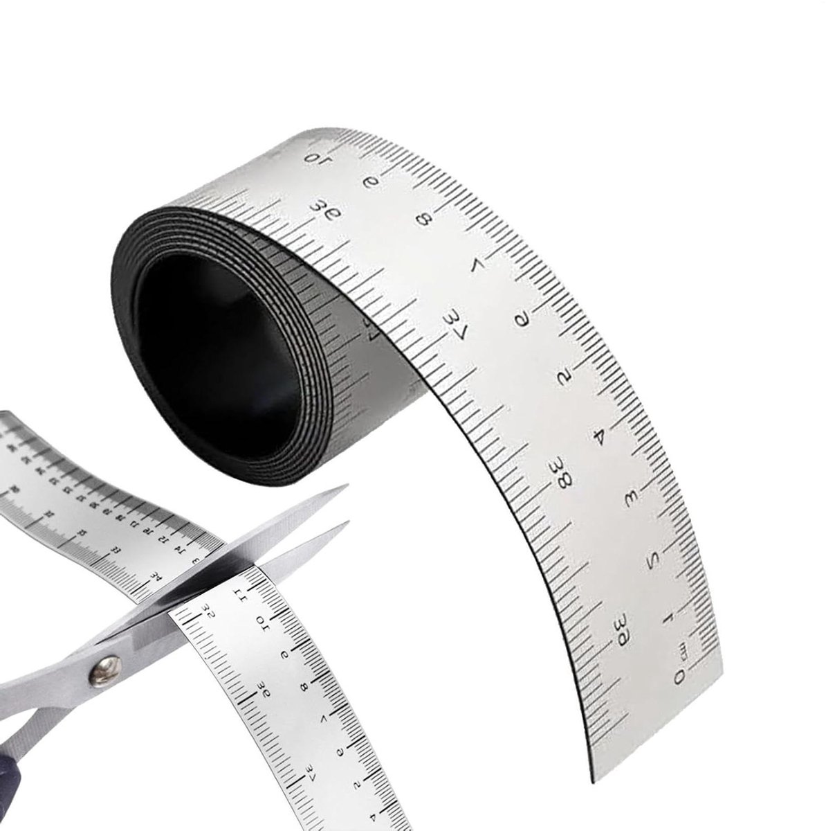 Flexibel Meetlint - Magnetische Liniaal - Precisie Meten - Dubbele Schaal - 100 cm - Meerkleurig