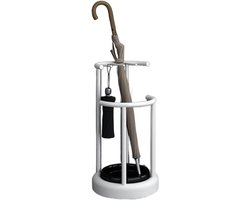 Paraplustandaard - Houders - Entree Organiseren - Uitschuifbare Bak - 30x30x57cm - Wit