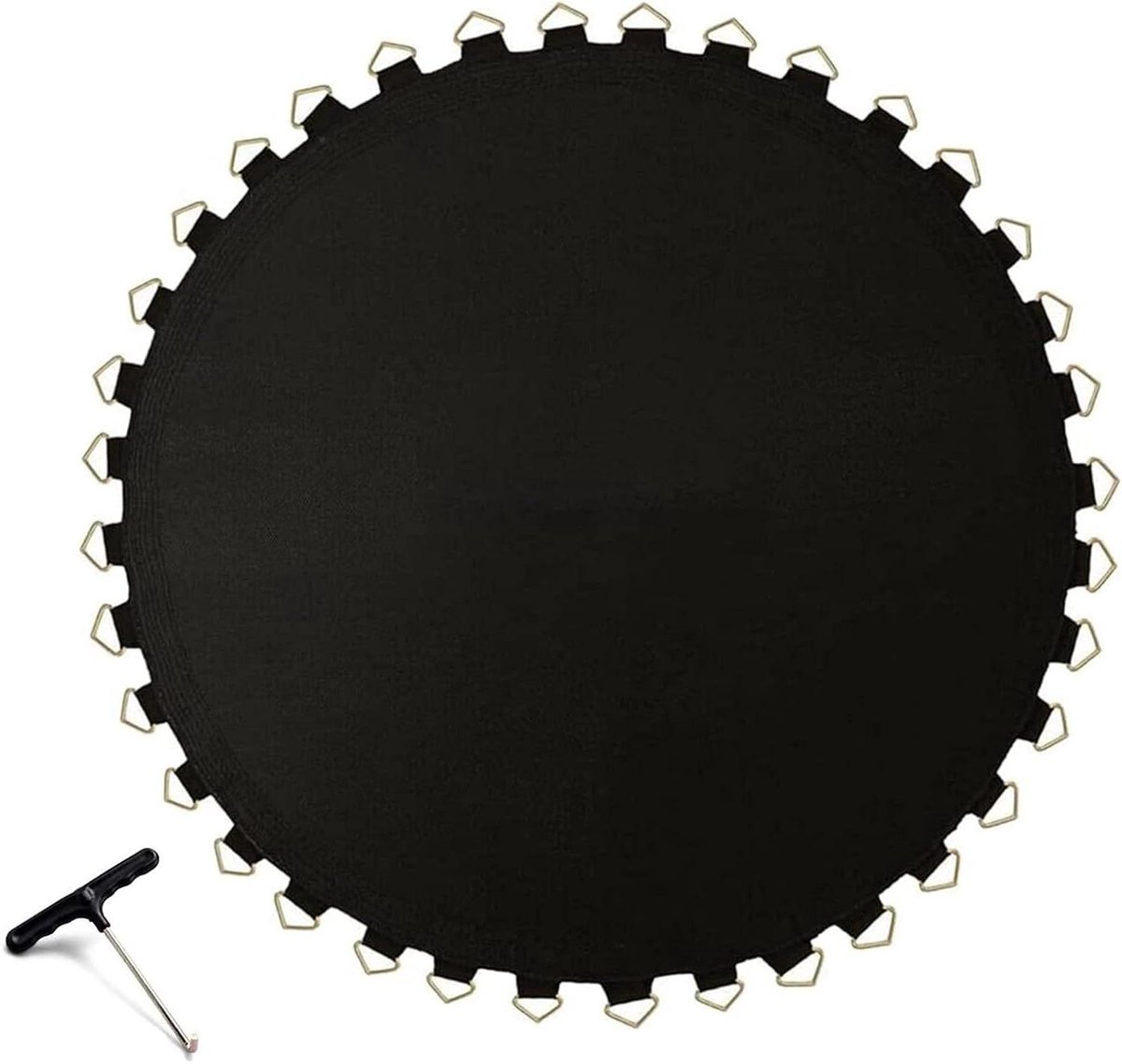 Trampoline Springmat - Vervangende Mat - Buiten Plezier - UV Waterbestendig - 36 Lussen - Zwart