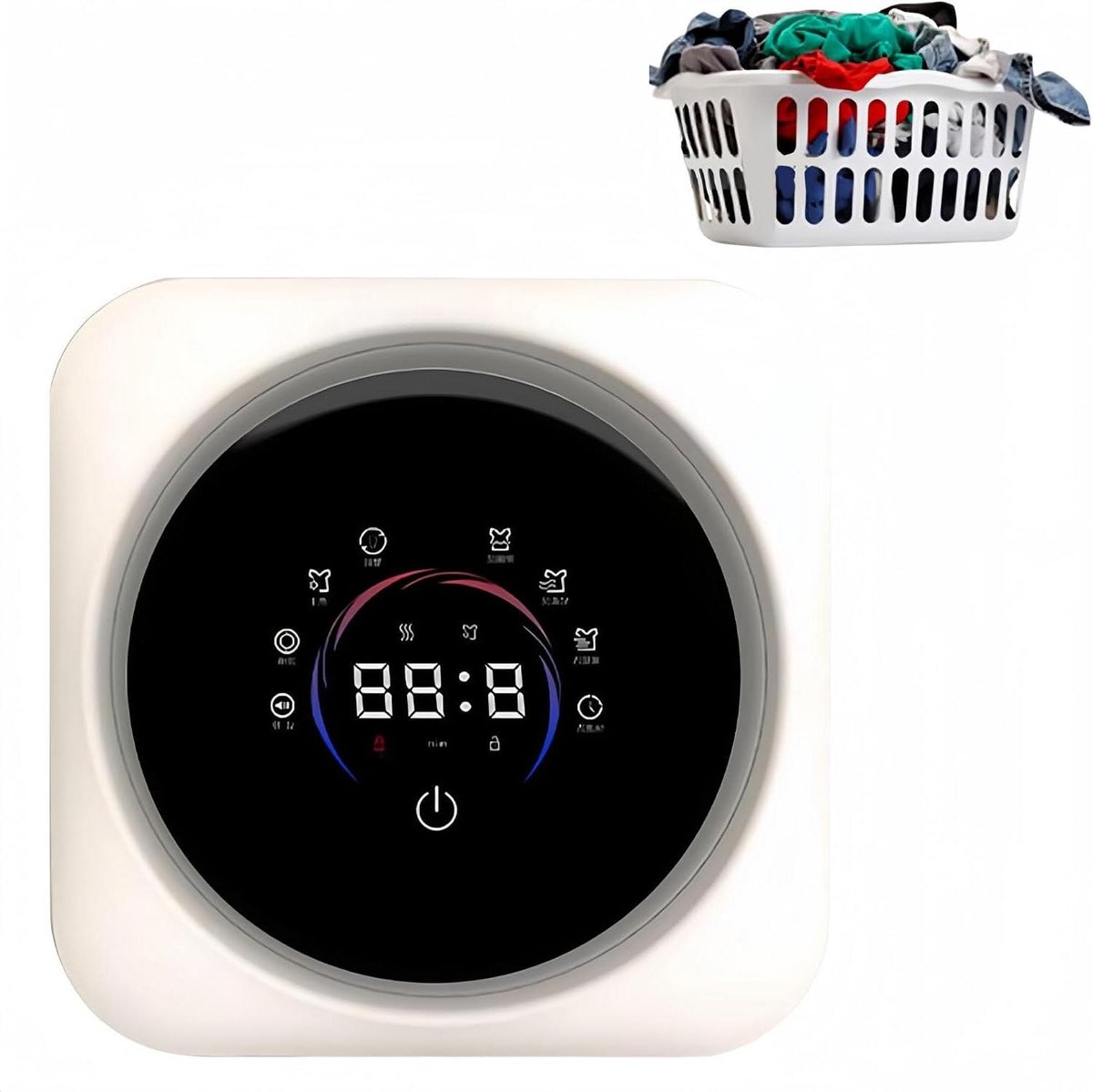 Mini Wasmachine Compacte Wasser Ondergoed Wassen Wandmontage Optie 35L Capaciteit Wit