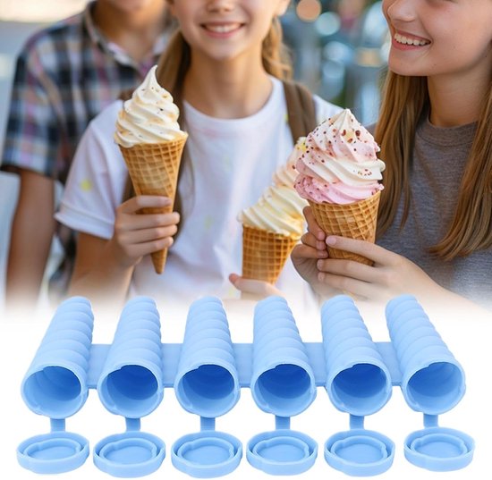 IJsjes Mallen - Fruitijsjes Maker - Zelf Desserts Maken - Snelle Losmaak Technologie - 6 Holtes - Blauw — afbeelding 5