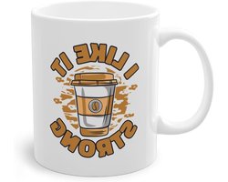 Koffiemok Barista - Koffieliefhebber Mok - Genieten van Koffie - Uniek Motief - 330 ml - Wit