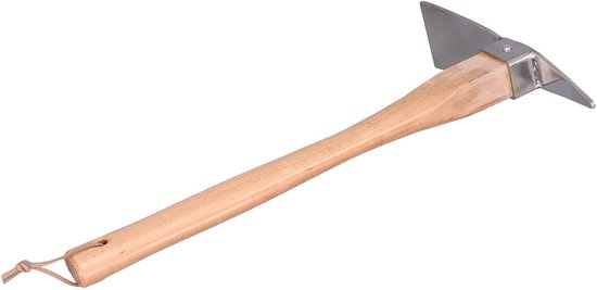 Pikhouweel Schoffel - Tuinbeitel Graafgereedschap - Bodem Losmaken - Dubbelkoppig Roestvrij Staal - 38.5 cm - Zilver — afbeelding 4
