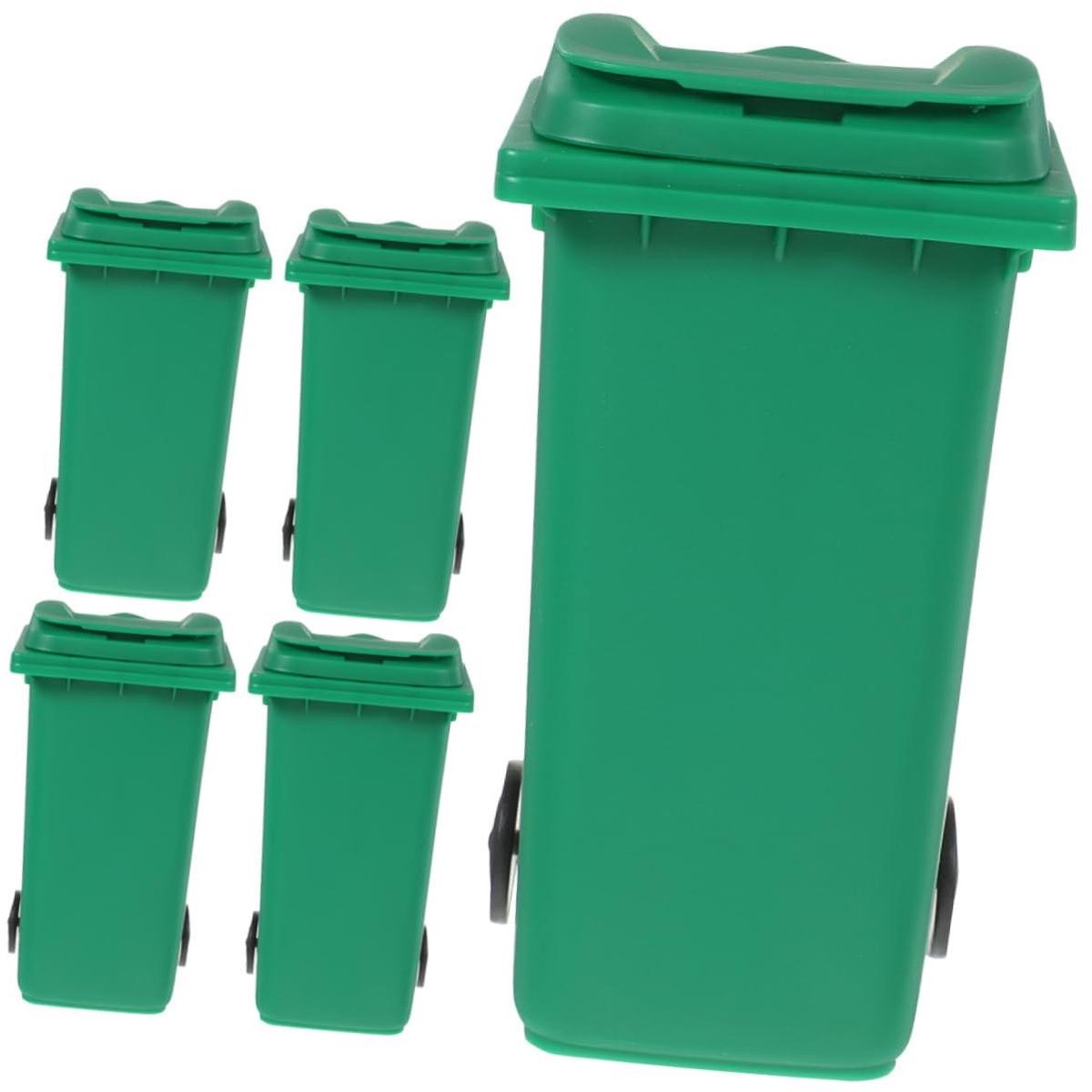 Mini Prullenbakken - Bureau Bakjes - Bureau Opruimen - Compact Ontwerp - 5 Stuks - Groen