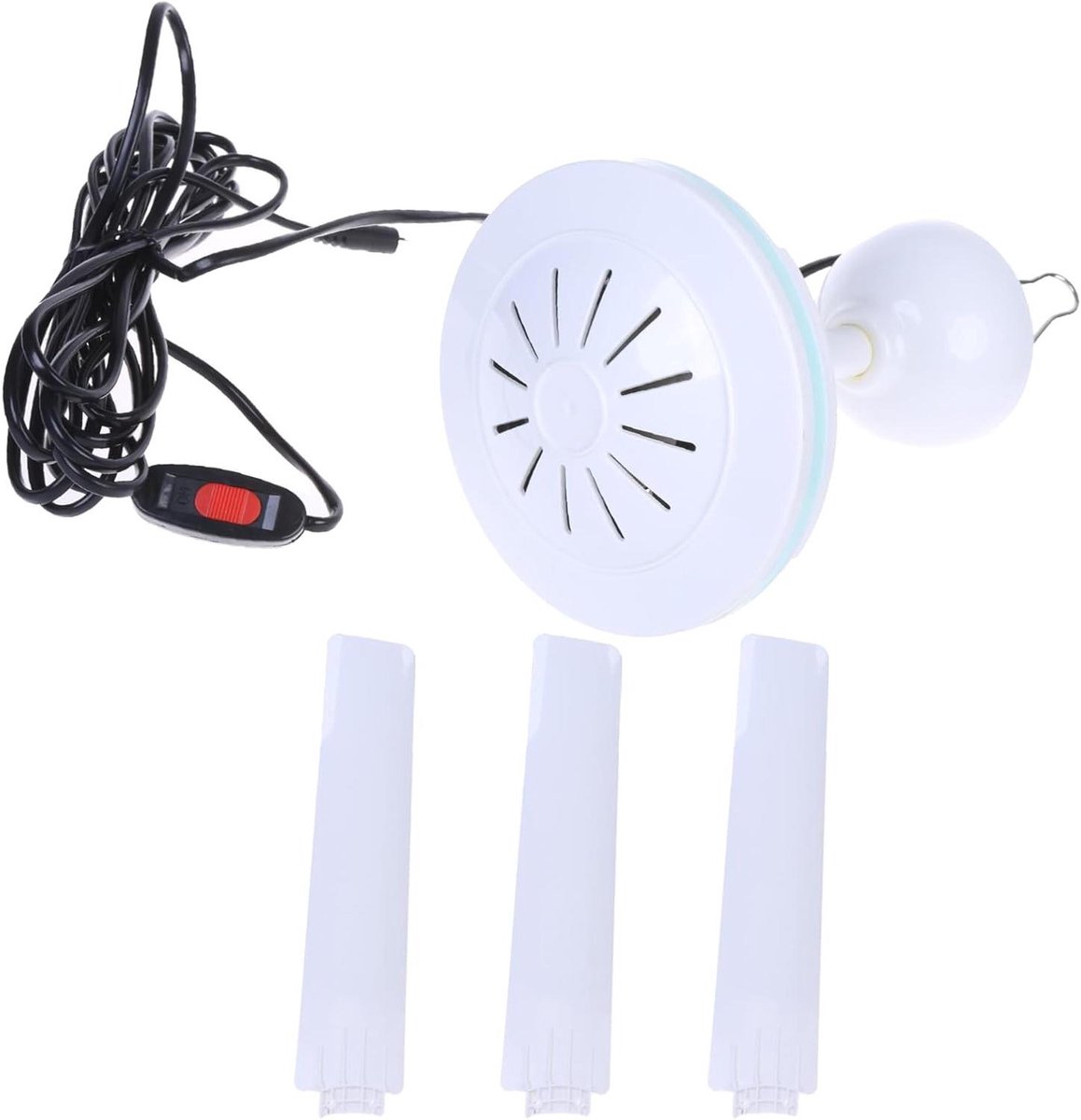 Ventilator Plafond - Hangende ventilator - Kamperen Buiten - 12V Aansluiting - 90cm Diameter - Wit