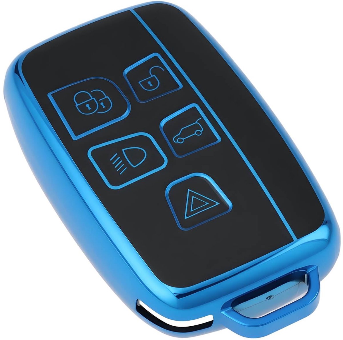 Dailygoods - Sleutelhanger Beschermhoes - 5 Buttons - Handig en Praktisch - Blauw - Bescherming tegen Krassen - Geschikt voor Sleutels - Geschikt voor