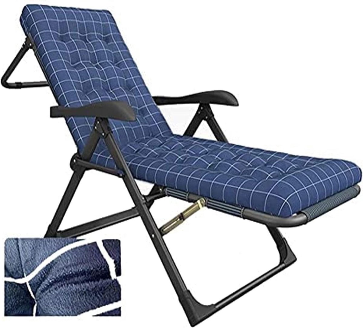 Loungestoel Opvouwbaar - Relax Fauteuil - Buiten Ontspannen - Verstelbare Rugleuning - 180x67x42 CM - Kleur B