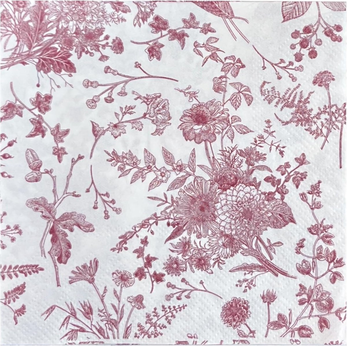 Servetten Papieren - Servetten - Tafel Servetten - Papier - Papieren Wegwerp Servetjes - Feestservetten - Voorjaar Servetten - Lunch/Diner Tafel Decoratie - 2 Laags - Wit en Rood - 12,7 x 12,7 cm - 25 Stuks - van Imperatoris