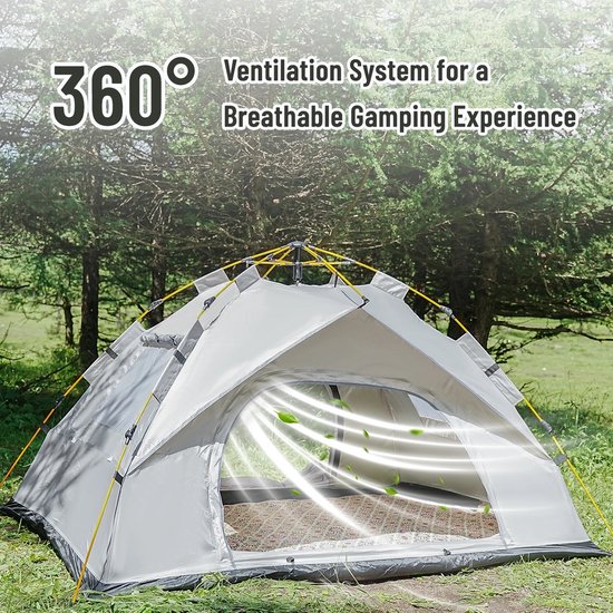 Lilac & Lily Pop-up Tent - Waterbestendig - Kampeertent - 2-3 Personen - UV-bestendig - Festivals, Kamperen, Vissen & Outdoor — afbeelding 3