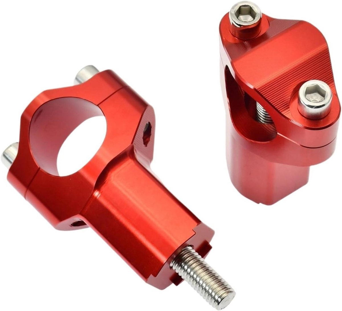 Stuurverhogers Motorfiets - Verstelbare Klemmen - Comfortabel Rijden - CNC Gefreesd Aluminium - 28MM Stuur - Rood