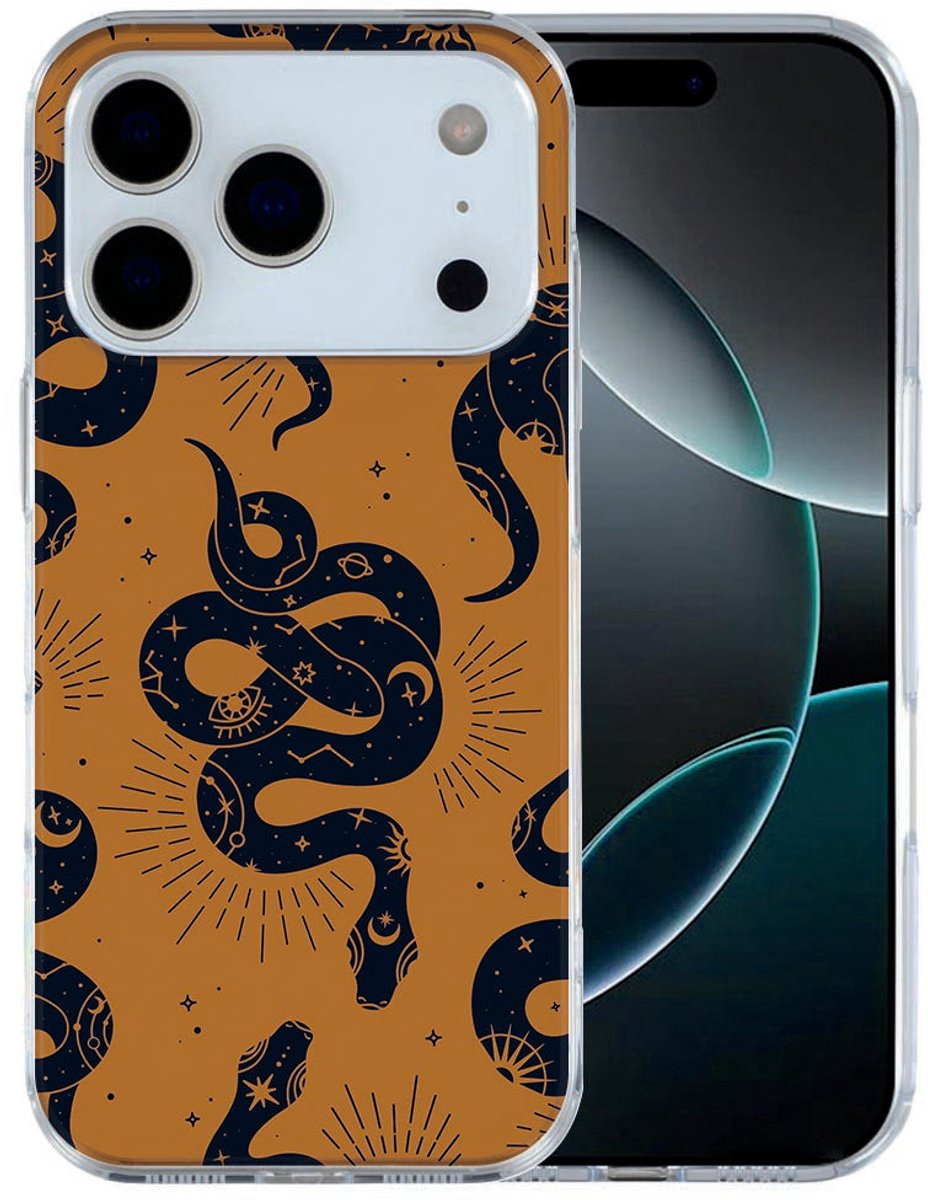 iPhone 17 Pro Max Hoesje Snakes – Wild TPU Cover met Slangen Print