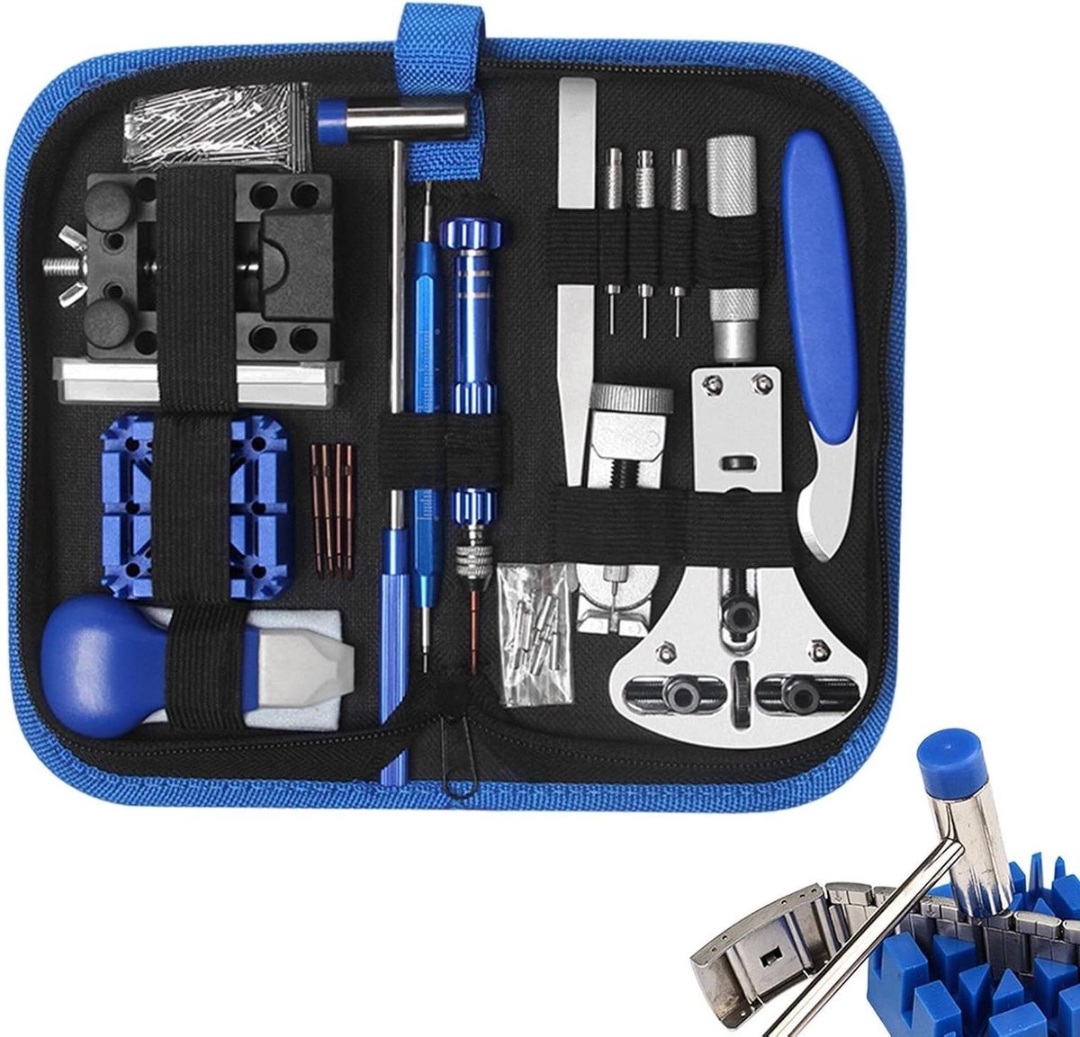 Horloge Reparatie Set - Horloge Gereedschap - Onderhoud en Reparatie - 185 Delige Set - 20.7 cm - Grijs