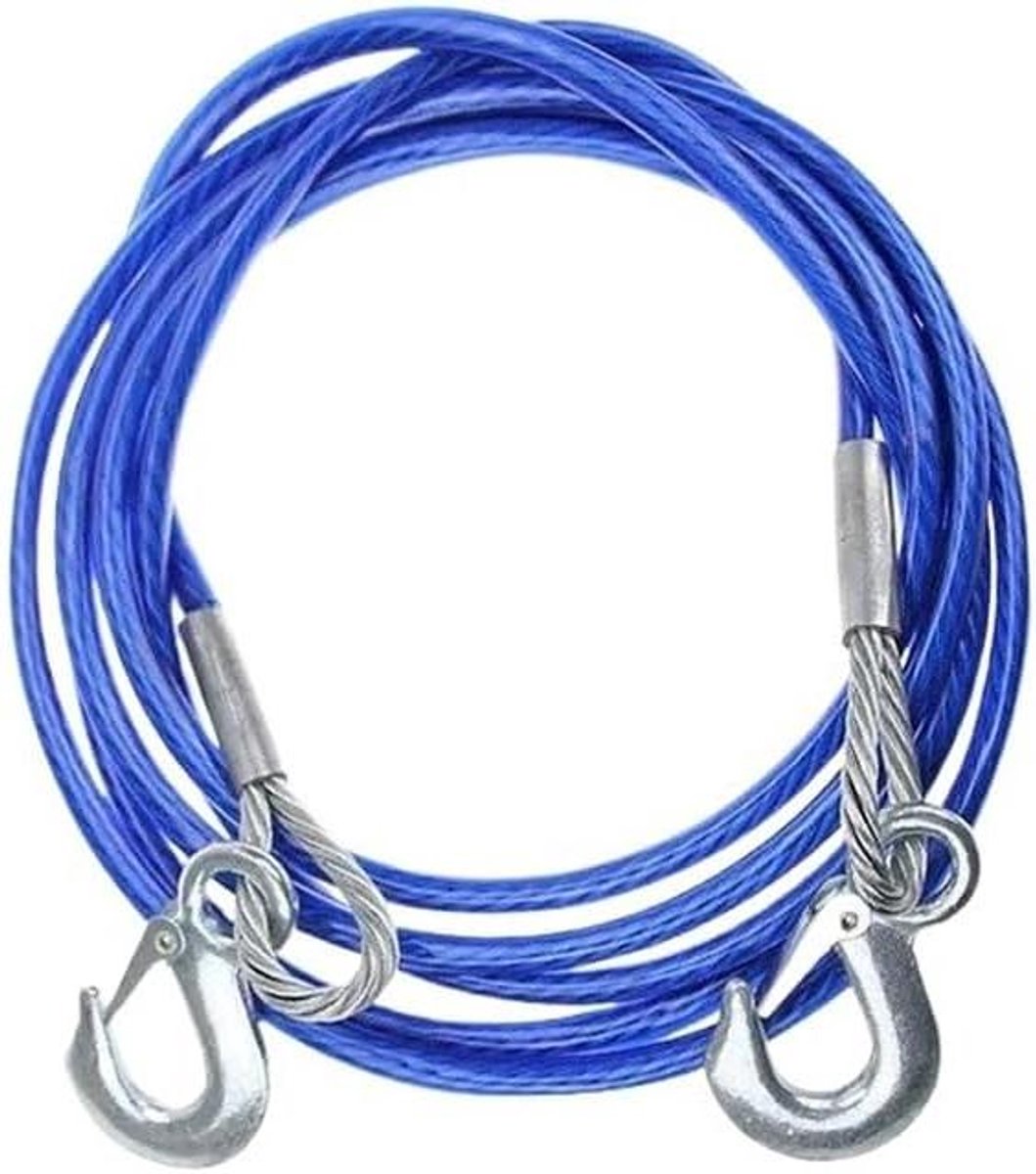 Sleepkabel Auto - Touw met Haken - Voertuigen Verplaatsen - Versterkte Stiksels - 2.54 cm - Zwart