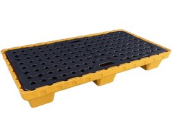 Morsopvangplatform - Lekbak Vaten - Industriële Opslag - Afneembare Roosters - 49 x 25 cm - Geel