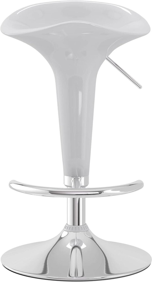 Barkruk - Zitje Hoog - Keuken Bar - 360 Graden Draaibaar - 81 cm Hoog - Wit