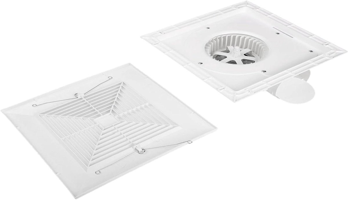 Plafondventilator - Afzuigventilator - Frisse Lucht - Stille Werking - 20 x 20 cm - Wit