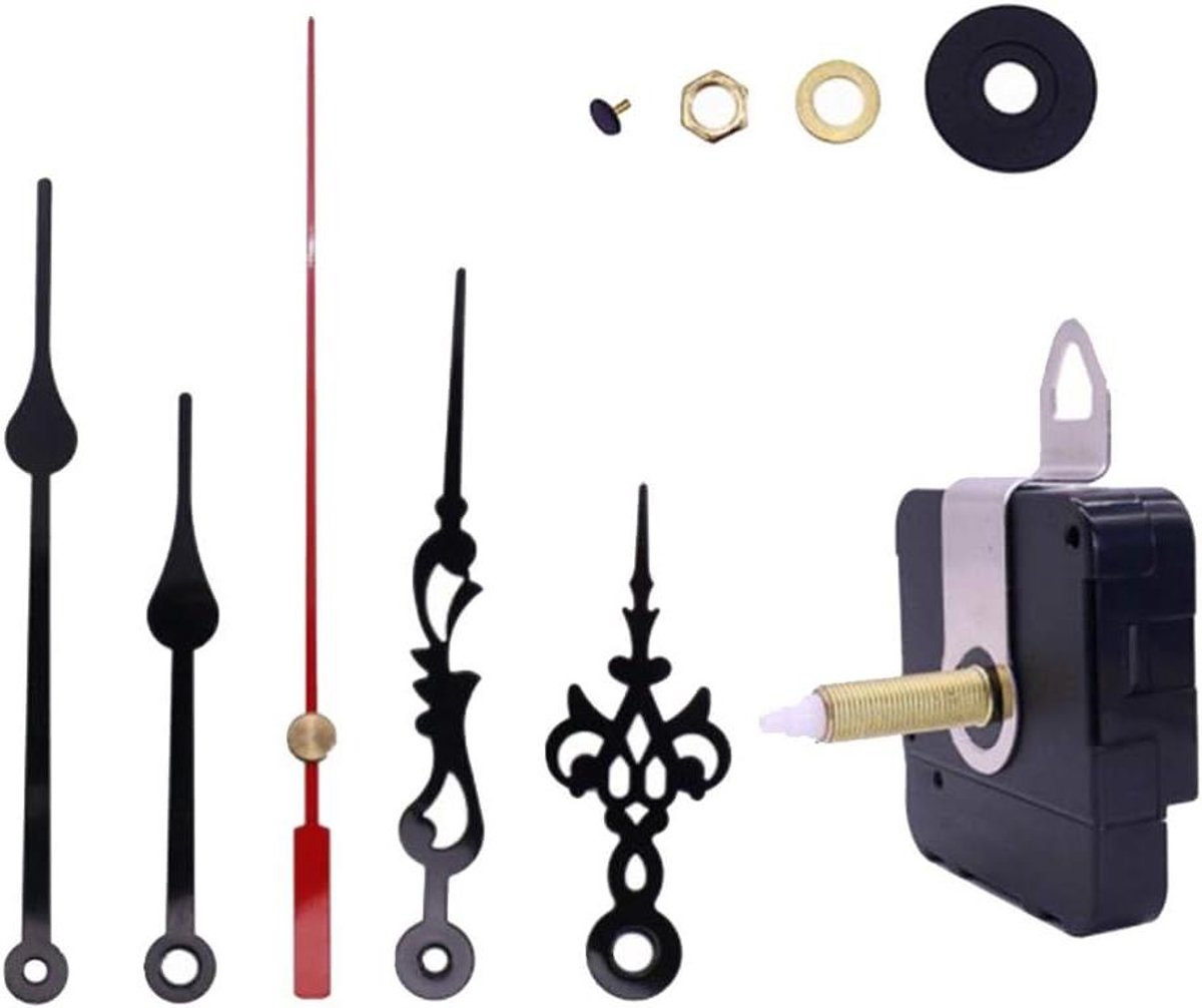 Klok Bewegingsmechanisme - Wandklok Onderdelen - Klok Reparatie - Lange Spindel - 20mm Schacht - Zwart